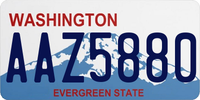WA license plate AAZ5880