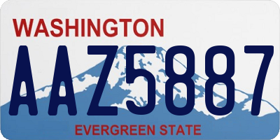 WA license plate AAZ5887