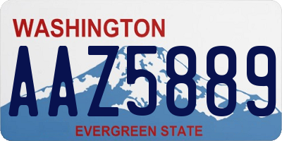 WA license plate AAZ5889