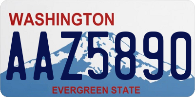 WA license plate AAZ5890