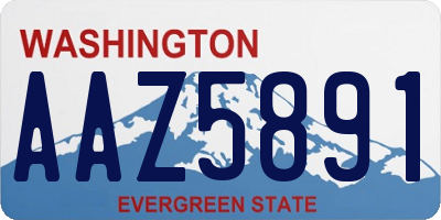 WA license plate AAZ5891