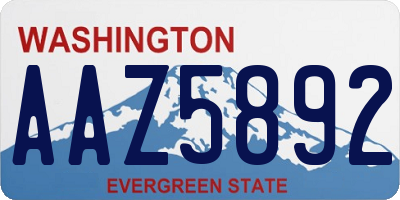 WA license plate AAZ5892