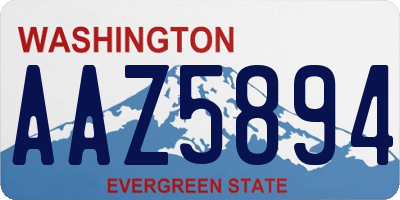 WA license plate AAZ5894