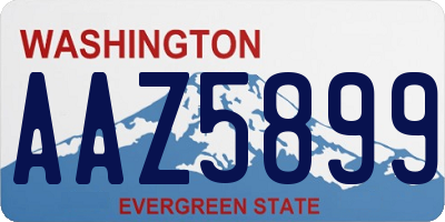 WA license plate AAZ5899