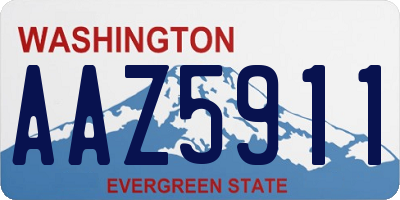 WA license plate AAZ5911