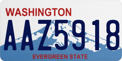 WA license plate AAZ5918