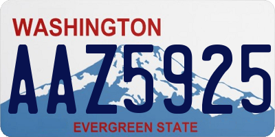 WA license plate AAZ5925