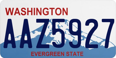 WA license plate AAZ5927