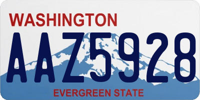 WA license plate AAZ5928