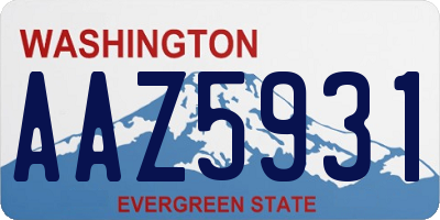 WA license plate AAZ5931