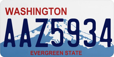 WA license plate AAZ5934