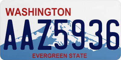 WA license plate AAZ5936