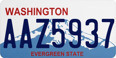 WA license plate AAZ5937