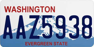 WA license plate AAZ5938