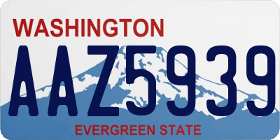 WA license plate AAZ5939