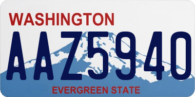 WA license plate AAZ5940