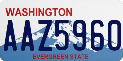 WA license plate AAZ5960