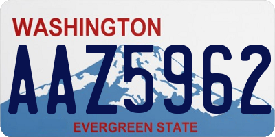 WA license plate AAZ5962