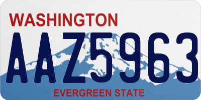 WA license plate AAZ5963