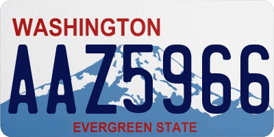 WA license plate AAZ5966