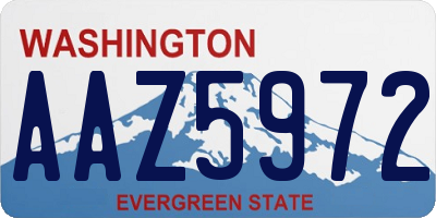 WA license plate AAZ5972