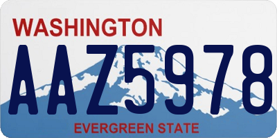 WA license plate AAZ5978