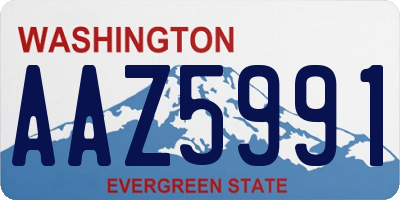 WA license plate AAZ5991