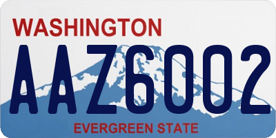 WA license plate AAZ6002