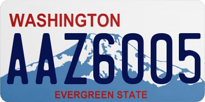 WA license plate AAZ6005