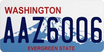 WA license plate AAZ6006