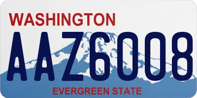 WA license plate AAZ6008