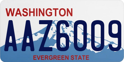 WA license plate AAZ6009