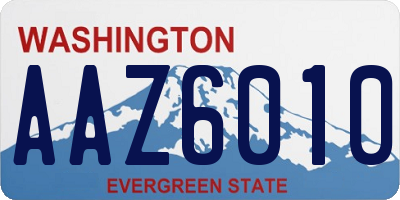 WA license plate AAZ6010