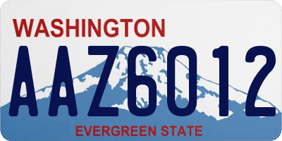 WA license plate AAZ6012