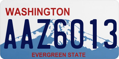 WA license plate AAZ6013