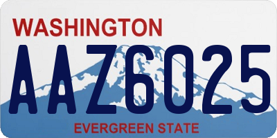 WA license plate AAZ6025
