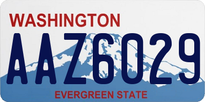 WA license plate AAZ6029