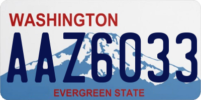 WA license plate AAZ6033