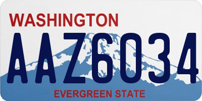 WA license plate AAZ6034