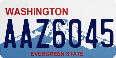 WA license plate AAZ6045