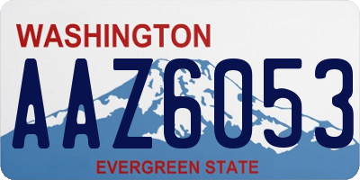 WA license plate AAZ6053