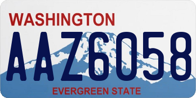 WA license plate AAZ6058