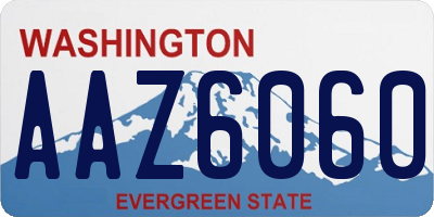 WA license plate AAZ6060