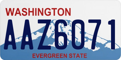 WA license plate AAZ6071