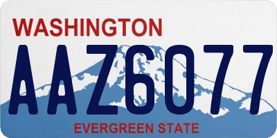 WA license plate AAZ6077