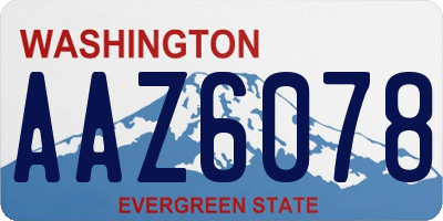 WA license plate AAZ6078