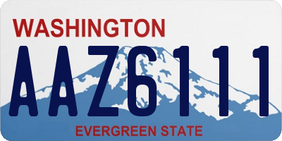 WA license plate AAZ6111