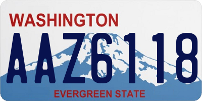 WA license plate AAZ6118