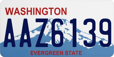WA license plate AAZ6139