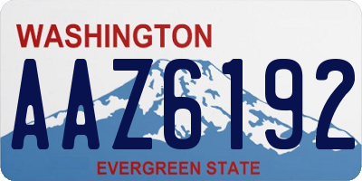 WA license plate AAZ6192